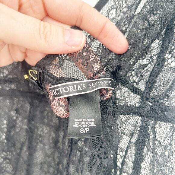 Victorias Secret Whimsigoth Coquette Sheer Lace Teddy Romper Lingerie Bodysuit S - Picture 4 of 9